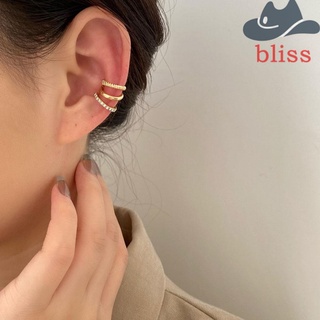 Bliss ต่างหูสตั๊ด โลหะผสม ประดับเพทาย เพชรเทียม 3 ชิ้น/ชุด