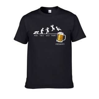 เสื้อยืดคอกลมcrew neckเสื้อยืด ผ้าฝ้าย พิมพ์ลายดิจิตอล Friday Beer แฟชั่นฤดูร้อนS-4XL