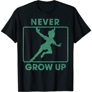 เสื้อยืดวินเทจเสื้อยืด พิมพ์ลายตัวอักษร Peter Pan Never Grow Up พรีเมี่ยม แฟชั่นสําหรับเด็กผู้ชาย และผู้หญิง อายุ 1-12 ป