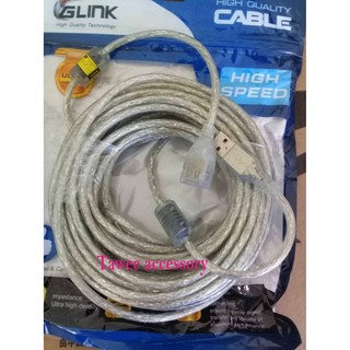 Glink Glink-03 สาย USB 10m 2.0 Cable ผู้/เมีย ความยาว 10m (สีขาวใส) #722