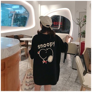 เสื้อยืดแขนสั้น พิมพ์ลายการ์ตูนสนูปปี้ Snoopy