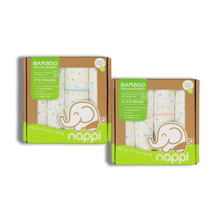 ผ้าอ้อมสาลูใยไผ่เด็กแรกเกิด Nappi Baby ขนาด 27x27 นิ้ว ลายจุด - ของใช้เด็กเตรียมคลอด