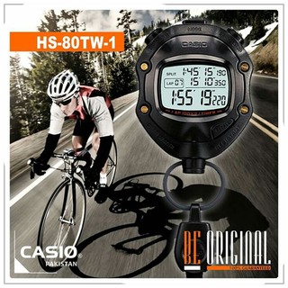 CASIO STOPWATCH SPORTY นาฬิกาจับเวลา สีดำ รุ่น HS-80TW