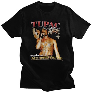 [100% Cotton] ขายดี Tupac เสื้อยืดลําลอง คอกลม แขนสั้น ใส่สบาย สไตล์ฮาราจูกุ สําหรับผู้ชาย 2 ชิ้น