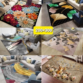 ราคาถูก Size XL 200x300 ซม.พรม3D พรมปูพื้นห้อง พรมนั่งเล่น พรมห้องโถง พรมพิมพ์ลาย ดูหรูหราสวยงาม พรมไม่มีขนไม่เก็บฝุ่น