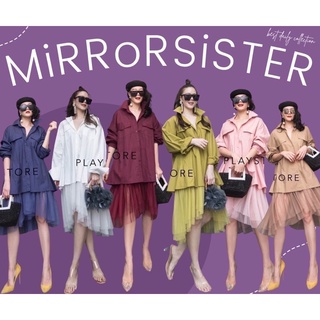 Code : Mirr00 เดรสเชิ้ตทรงหลวม เดรสต่อชายผ้ามุ้ง งานป้าย mirrorsister