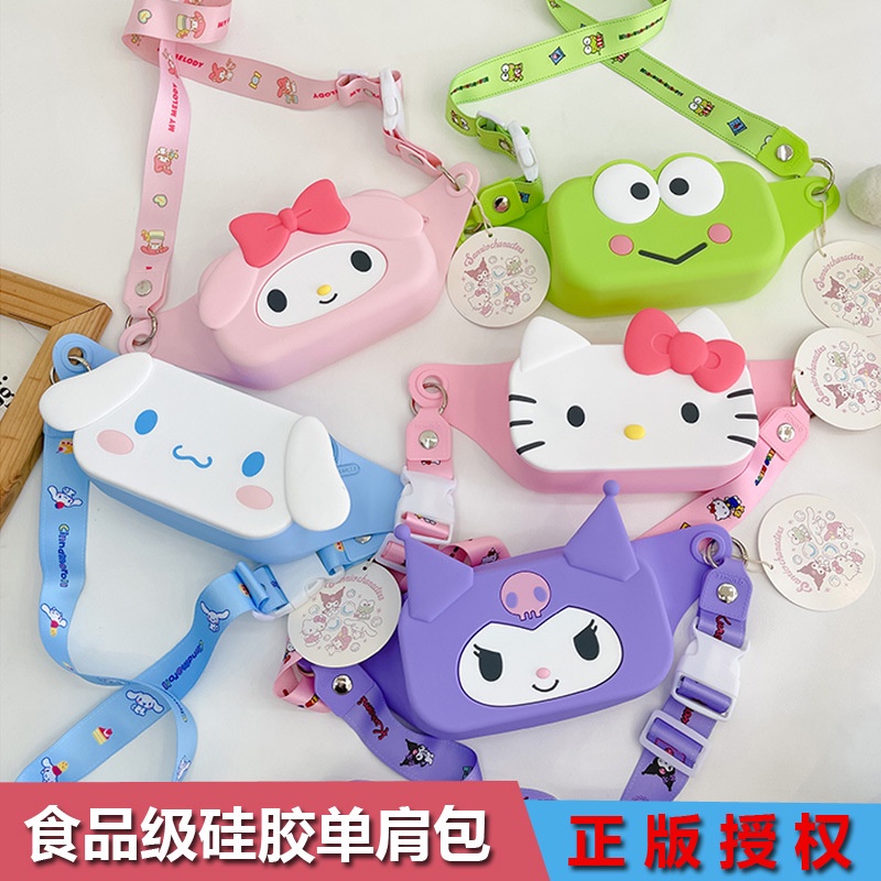 Original Sanrio Children Waterproof Silicone Cross Body Bag Hello Kitty