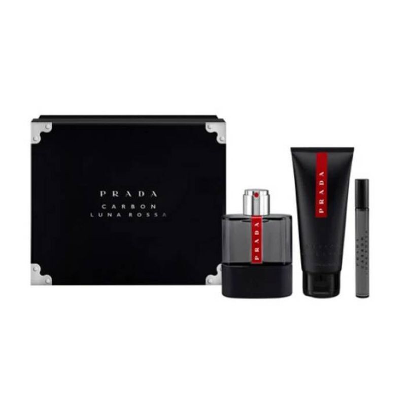 Prada Luna Rossa Carbon Gift Set for Men 3Items (In Box)