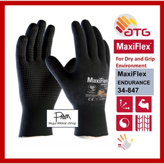 Atg MaxiFlex Endurance 34-847 ถุงมือนิรภัย - หนา สําหรับการจัดการโหลดหนัก / งานซ้ํา