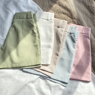 friendest | สีใหม่ : สีชมพู Lily’s shorts กางเกงขาสั้นเอวสูง พรางหุ่น ผ้าเคนนี่