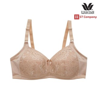 Wacoal  Basic Bra สีเนื้อ (NN) เต็มทรง ไม่มีโครง เสริมฟองบาง รุ่น WB9M09 แต่งลูกไม้ ตะขอ 3 แถว เสื้อใน ชั้นใน วาโก้ บรา