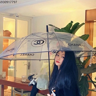 Transparent umbrella transparent fully automatic ladies dual -use camera props umbrella