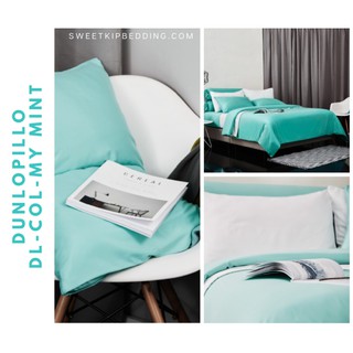 ชุดเครื่องนอนคุณภาพดี ผ้านวม Dunlopillo พร้อมผ้าปูที่นอน รุ่น DL-COL- MY MINT สีพื้น พร้อมปลอกหมอน ปลอกหมอนข้าง