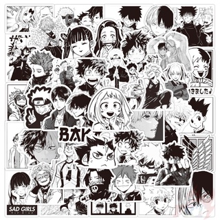 ❉ Classical Black &amp; White Anime Cartoon Series 02 Mixed สติ๊กเกอร์ ❉ 50Pcs/Set Waterproof DIY Decals Doodle สติ๊กเกอร์