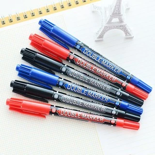 ปากกาเขียนแผ่นซีดี ลบไม่ได้ 2 หัว ตราเอ็มแอนด์จี M&G สีดำ แดง น้ำเงิน รุ่น 2130 permanent marker