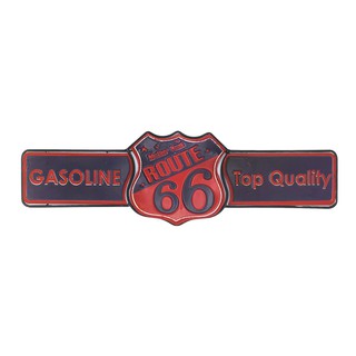 ป้ายสังกะสีวินเทจ Mother Road Route 66 Gasoline (ปั๊มนูน)