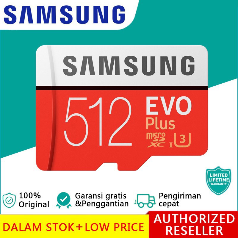 Samsung การ์ดหน่วยความจํา 512GB 256G 128GB 64GB Class10 U3 SDXC Grade EVO+ Micro SD Card TF
