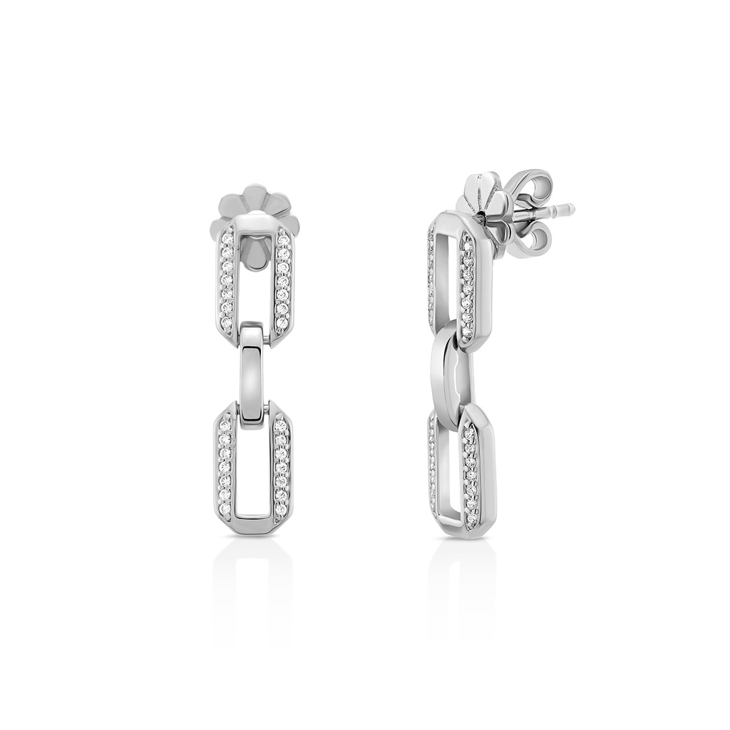 Jewellista ต่างหู Jacob ต่างหูโซ่เงินแท้ 925 ประดับพลอย CZ