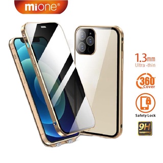 Mione 14 Pro Max เคสแม่เหล็ก เพื่อความเป็นส่วนตัว ล็อคนิรภัย สําหรับ 13 12 14 Pro Max เคสกระจกสองด้าน ป้องกันกล้อง เคสโทรศัพท์