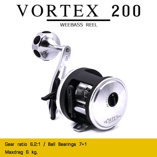 อุปกรณ์ตกปลา WEEBASS รอก - รุ่น VORTEX เบอร์ 200/201 (สีเงิน) รอกตกปลา รอกเบท รอกกลม