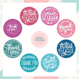 พร้อมส่ง!! Sticker Thank You (สติ๊กเกอร์​ขอบคุณ)​ คละแบบ 50​ ดวง