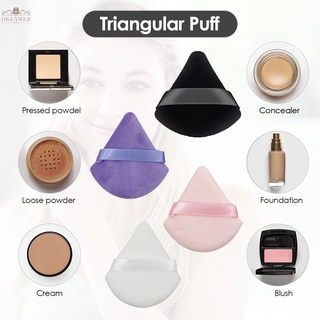 【DREAMER】Pack of 12 Triangle Puffs, 4 Colors Washable Makeup Puff Wet and Dry Makeup Puff Soft Velvet Puff Powder Puff Foundation Loose Powder