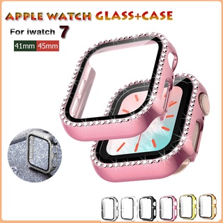 เคสนาฬิกาข้อมือ ประดับเพชร สําหรับ Apple Smartwatch Series 7 iWatch Cover 45 มม. 41 มม.