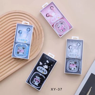 ส่งด่วนๆ🚚3.5mm หูฟังพร้อมไมค์คุยโทรศัพท์ได้ Music Universal Earphone With Microphone Cute Headphone In-ear Cartoon Head