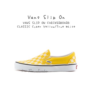 รองเท้า VANS SLIP ON CHECKERBOARD CLASSIC Cyber Yellow/True White 🌵💈 สินค้าพร้อมกล่อง