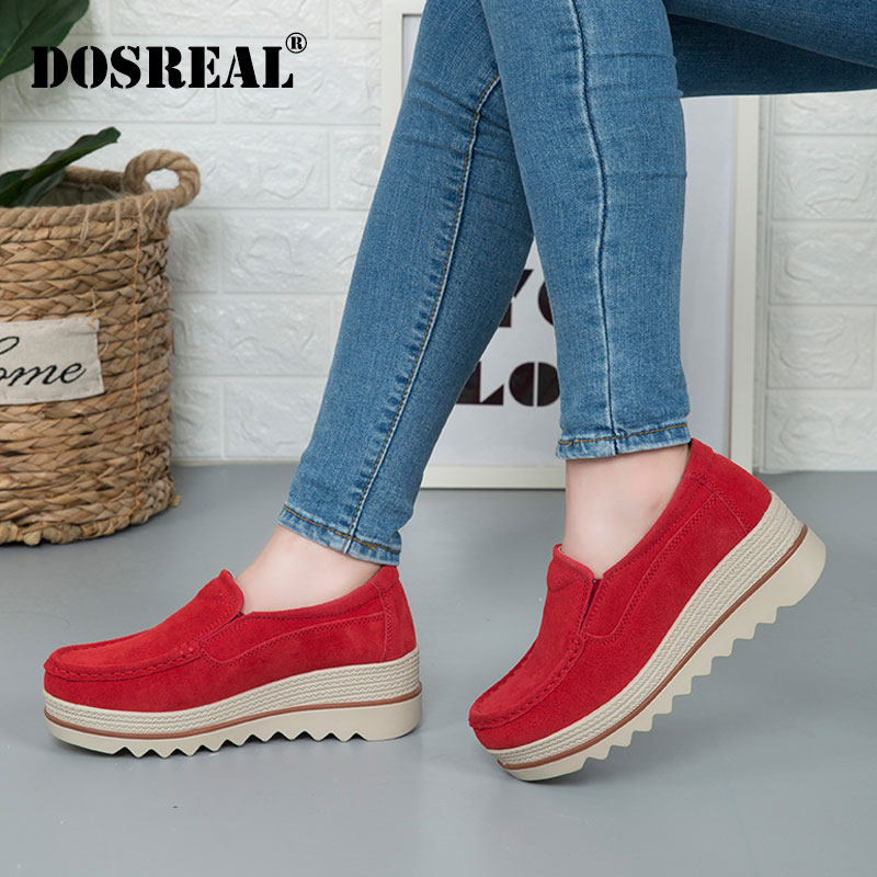 2019 Womens Girls Thick Bottom Platform Wedges Shoes Sneakers,Casual Soft Sole Slip-on Shoes 5.5-8 