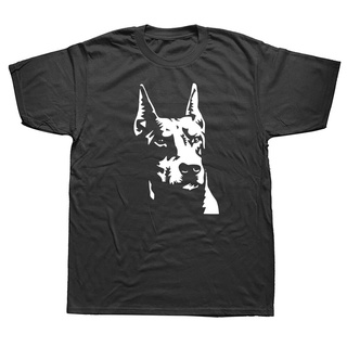 เสื้อยืดคอกลม แขนสั้น ผ้าฝ้าย พิมพ์ลายกราฟฟิค Doberman Pet Dog สไตล์ฮาราจูกุ แฟชั่นสําหรับผู้ชาย และผู้หญิงS-5XL