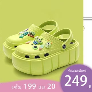 Sweet SHOPเป่าโถวครึ่งหนึ่ง รองเท้าหัวโต ลายการ์ตูน รองเท้าแตะแพลตฟอร์ม กสูง6cm รองเท้าผู้ใหญ่ มี 2 ​​วิธีในการสวมใส่