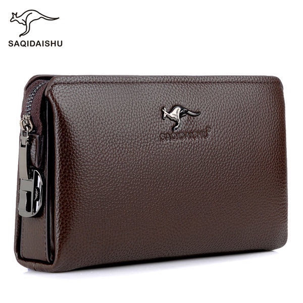 A.T.A กระเป๋าสตางค์ผู้ชายหนังนุ่ม ไซส์ใหญ่ พร้อมล็อคตัวเลข 'คังการู' ออกแบบให้ถือได้สบายมือ