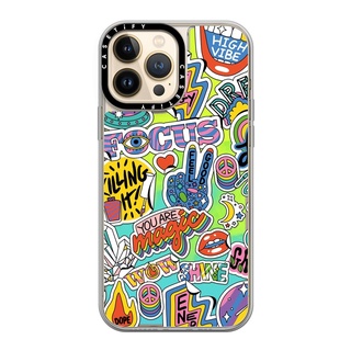 High Vibe stickers 13 Pro Max  Liquid Case  Color: Green/yellow[13PM สินค้าพร้อมส่ง]