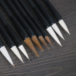 พู่กันจีนด้ามโลหะ สีดำ แข็งแรงทนทาน พู่กันจีนขนหมาป่า ขนแพะ …