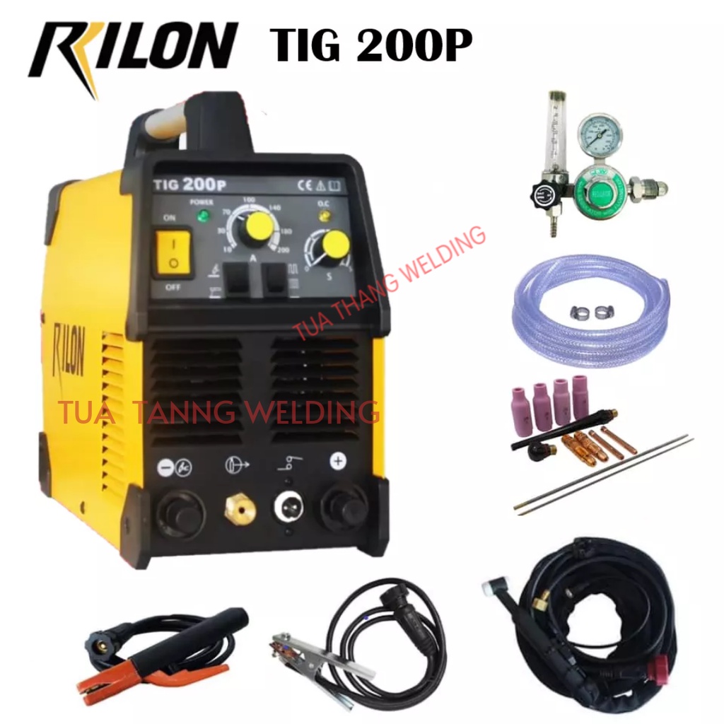 RILON TIG 200P เครื่องเชื่อมอาร์กอนและเชื่อมไฟฟ้า (2 ระบบ) พร้อมระบบ Pluse พร้อมอุปกรณ์ตามรูป(ออกใบก