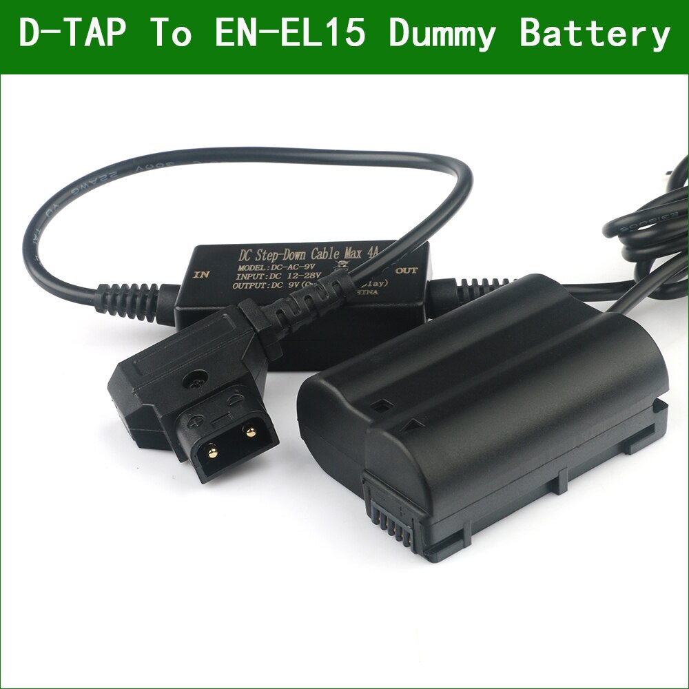 D-TAP ถึง EN-EL15 Dummy แบตเตอรี่ EP-5B DC Coupler สําหรับกล้อง Nikon D800E D810A D7000 D7100 D7200 