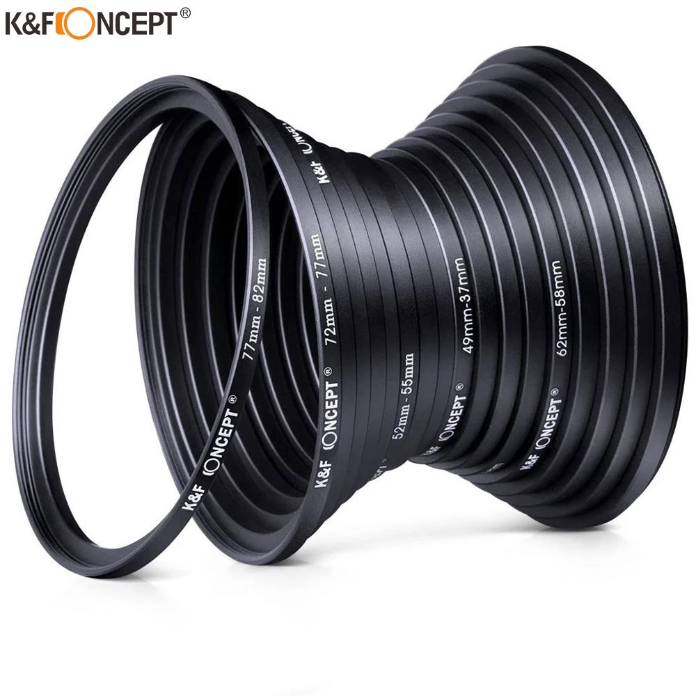 Camera K&F CONCEPT 18pcs Camera Lens Filter Step Up/Down Adapter Ring