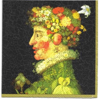 Pladao Napkin แนวภาพอาร์ท Man with Floral กระดาษ แนพกิ้น สำหรับงานศิลปะ เดคูพาจ decoupage ขนาดL 33x33