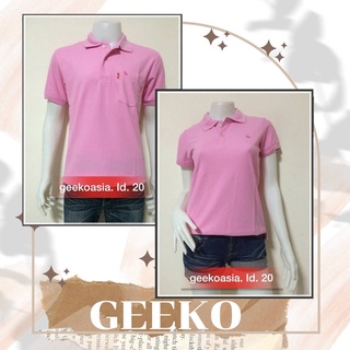 เสื้อโปโลกวาง Geeko แท้100% ชาย/หญิง ID20 สีชมพูอ่อน