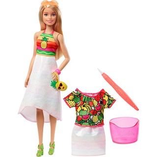 Barbie Crayola Rainbow Fruit Surprise Doll &amp; Fashions ตุ๊กตา บาร์บี้ เครโยล่า ระบายสีชุด GBK18 CH