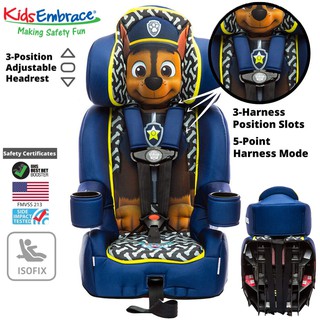 คาร์ซีทสำหรับเด็กโต ลาย เชส พอลพาโทร  KidsEmbrace Nickelodeon Paw Patrol Chase Combination Harness Booster Car Seat