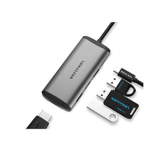 ส่งไวจากไทย Vention อะเเดปเตอร์ 5-in-1 พอร์ตฮับ USB Type-C พร้อม HDMI 4K USB 3.0 PD ช่องชาร์จ สำหรับแล็ปท็อป USB-C