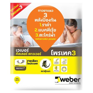 กาวยาแนว เวเบอร์คัลเลอร์ พาวเวอร์ 1 กก. สีดำชาร์โคล์ TILE GROUT WEBER COLOR POWER 1KG CHARCOAL