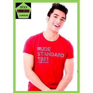 rudedog เสื้อคอกลม ชาย หญิง   รุ่น  Standard   สีแดง