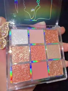 ร้านแนะนำพาเลทอายแชโดว์ 9 สี เนื้อดินน้ำมัน เนื้อใยไหม ประกายชิมเมอร์ Eye shadow 9 color img 0