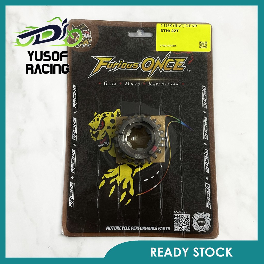 YUSOF RACING • Y125Z Y125ZR / RXZ FURIOUS ONCE GEAR BOX 6TH 22T RACING ENGINE SPEED 6-22T Y125 125Z 