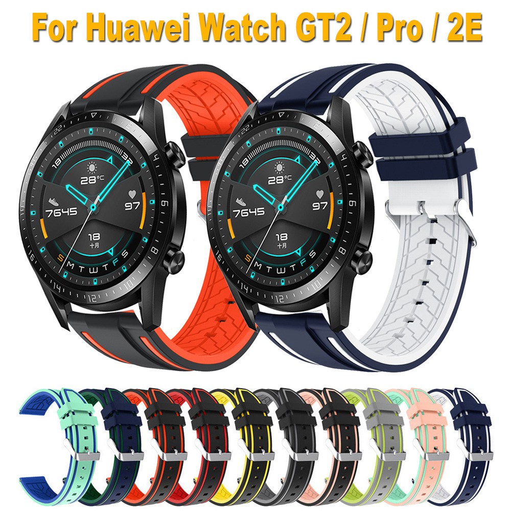 22 มม.สายนาฬิกาซิลิโคนเปลี่ยนสร้อยข้อมือสําหรับนาฬิกา Huawei Watch GT2 Pro GT3 GT4 GT5 46mm GT 2e