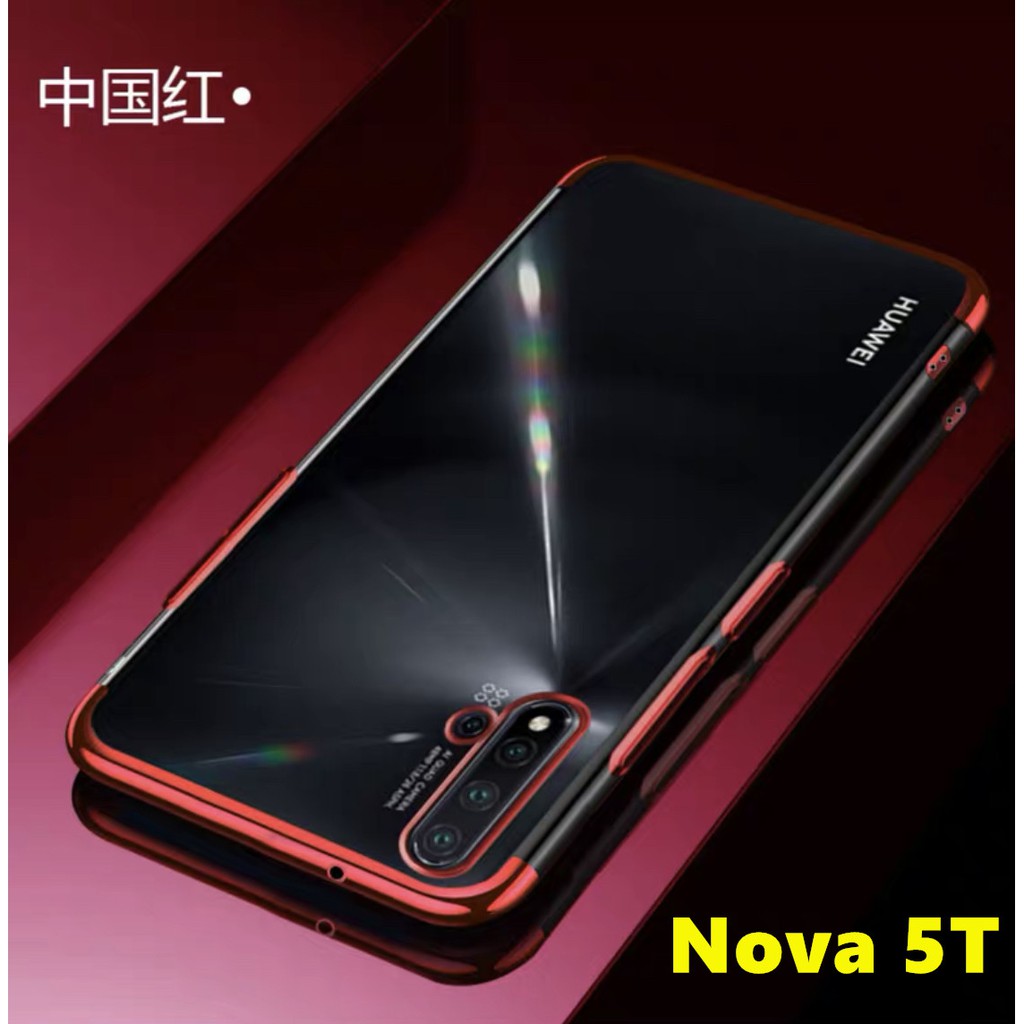 Case Huawei Nova5T เคสนิ่ม ขอบสีหลังใส เคสกันกระแทก สวยและบาง TPU CASE เคสซีลีโคน สินค้าใหม่ ส่งจากไทย