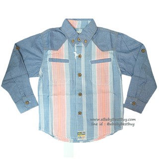 เสื้อเชิ้ตเด็ก เสื้อเชิ้ดเด็กชาย Boy Shirt เสื้อเชิ้ตแขนยาว สีน้ำเงิน แฟชั่น เด็กผู้ชาย สุดเท่ห์ ใส่สบาย (Size 4-6-8)